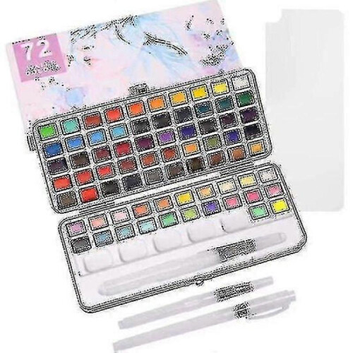 Watercolor Paint Palette 72 Colors Solid Pearlescent Color Paint Box Beginner Professional Portable Set