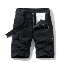 (29, black) Summer Men s Casual Multi-Pocket Short Cargo Pants