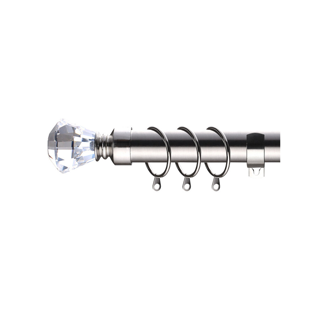 Supreme Bedding Ltd (120-210 Cm (48" - 83" In), Crystal Chrome) Extendable Curtain Pole Rod 28Mm Heavy Duty Metal