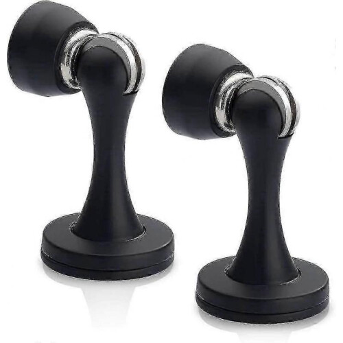Door Stoppers, Magnetic Door Stop Black Satinless Steel, 2 Pack