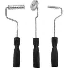 Fiberglass Roller Tools, 3PCS Fiberglass Roller Kit for Tub Shower Bathtub Boat Repair, Aluminum -