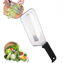 (Black)Dual Blade Julienne Cutter, Stainless Steel Dual Blade Julienne Cutter, Stainless Steel Shredder Knife, Cabbage Shredder Slicer, Veg