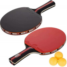 Table Tennis Set with Carry Bag - 2 Table Tennis Bats + 3 Ping Pong Balls for Trainers, Amateurs, Beginners,expert
