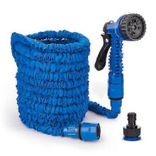 (30m, Blue) Expanding Garden Water Hose Pipe Spray Gun Flexible Grow Stretch Hosepipe