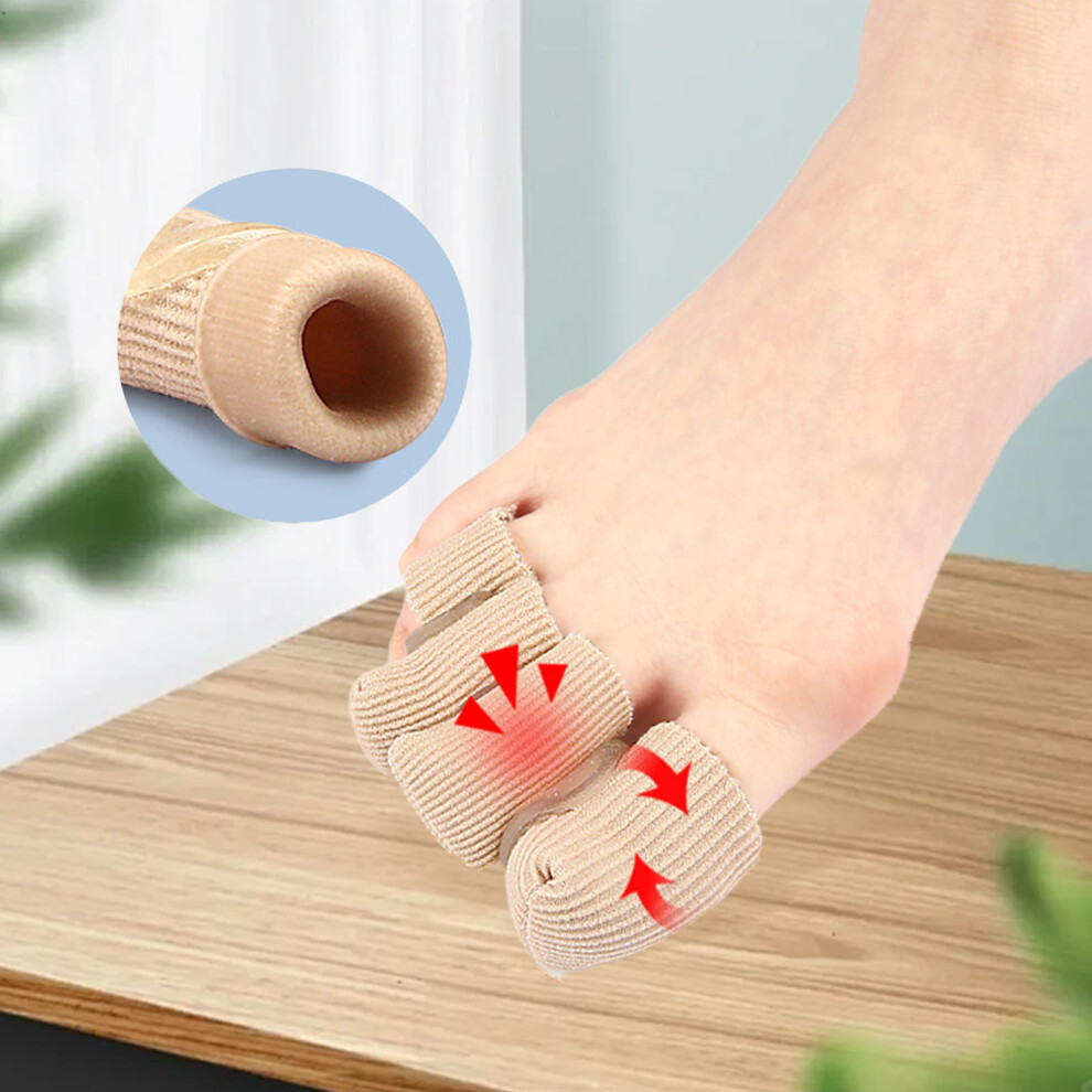 5pcs Skin Color Toe Protectors M 0.7 x 2.4in Soft Sleeve
