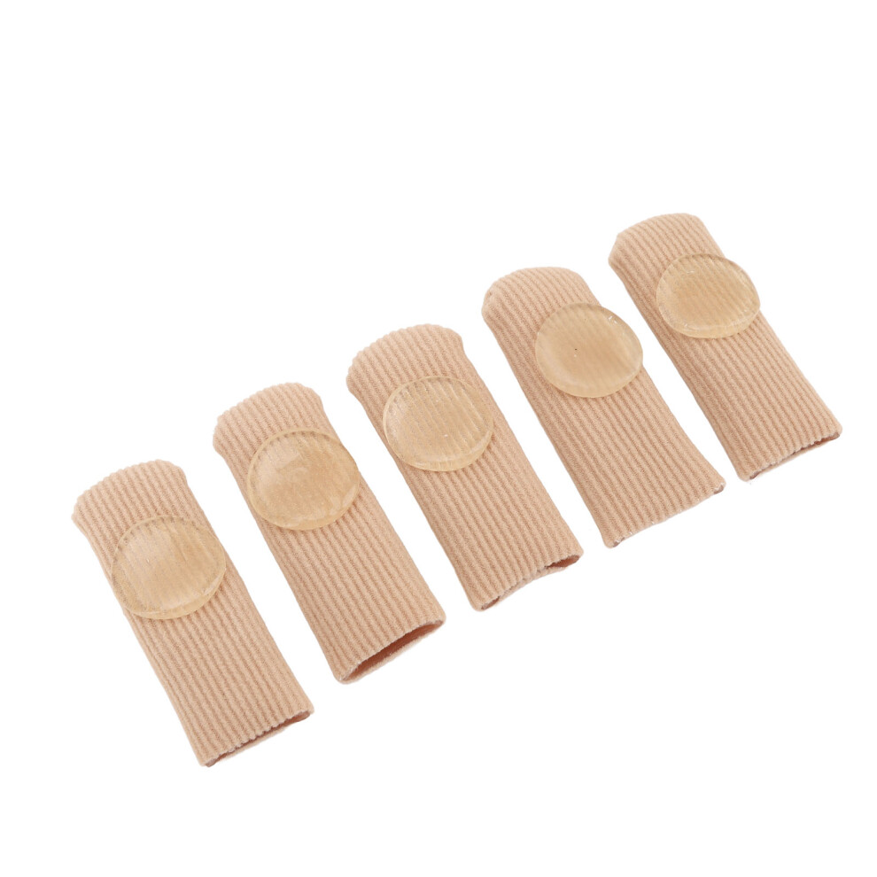 5pcs Skin Color SEBS Toe Protector Sleeve L 0.8x2.4in