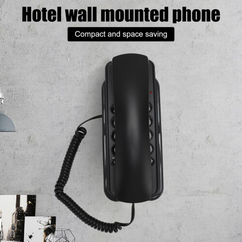 Téléphone mural filaire ABS noir, Rappel, Volume, Muet 2