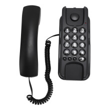 Téléphone mural filaire ABS noir, Rappel, Volume, Muet