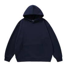 (M, navy blue) Men s casual pullover solid color sweatshirt suitable for autumn and winter