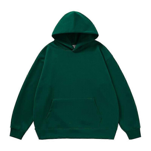 (L, dark green) Men s casual pullover solid color sweatshirt suitable for autumn and winter