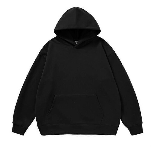 (L, black) Men s casual pullover solid color sweatshirt suitable for autumn and winter