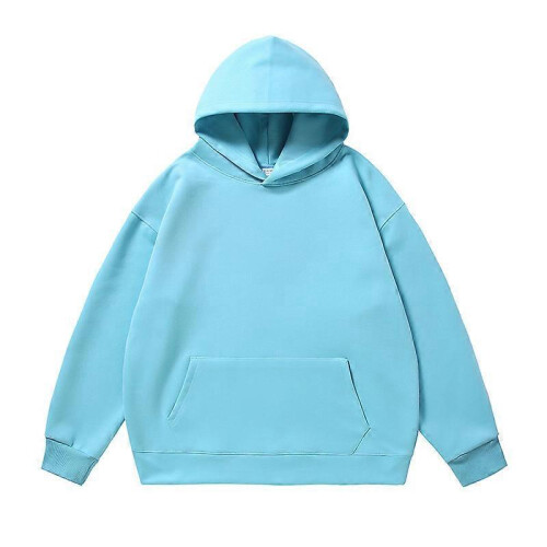 (L, Light blue) Men s casual pullover solid color sweatshirt suitable for autumn and winter