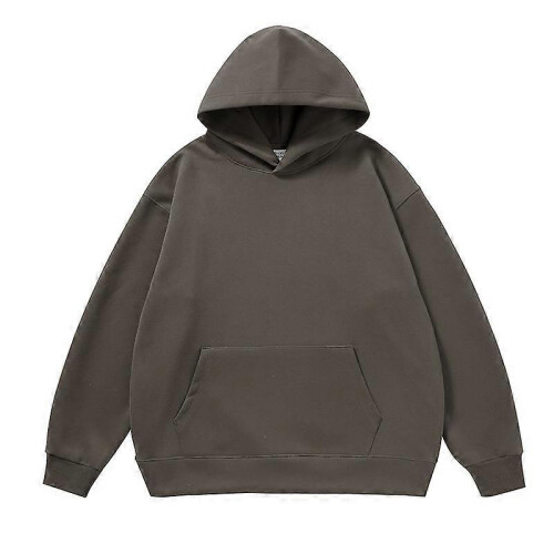 (L, brown) Men s casual pullover solid color sweatshirt suitable for autumn and winter