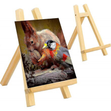 2 Pcs Wooden Mini Easel Tabletop Display Easel Small Artist Painting Holder Stand Desktop Triangle Easels A-frame Studio Easel for Calendar Exhibitio