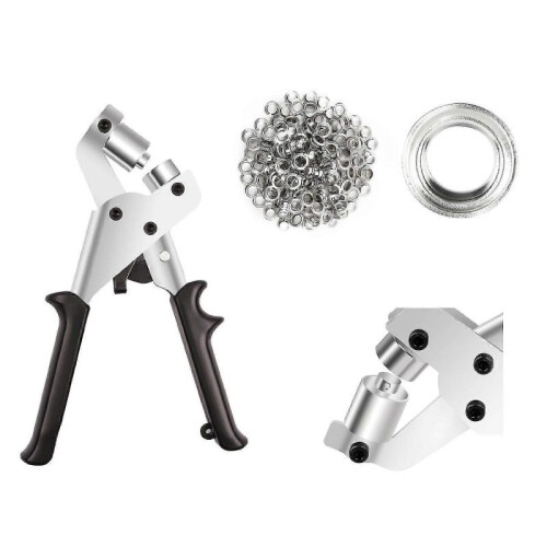 Hole Punch Set Handheld Shoe Eyelet Punch Portable Hand Punch (silver) (1pcs) 1