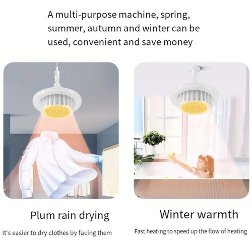 1pc Space Heater, Electric Warmer, Ceiling Fan Light with Heating Function 2