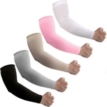 (Black White Grey Beige Pink) Upf50+sun Uv Protection Cooling Sleeves, 5 Pairs Compression Sleeve For Arm Tattoo Cover