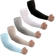(Black White Grey Beige Blue) Upf50+sun Uv Protection Cooling Sleeves, 5 Pairs Compression Sleeve For Arm Tattoo Cover
