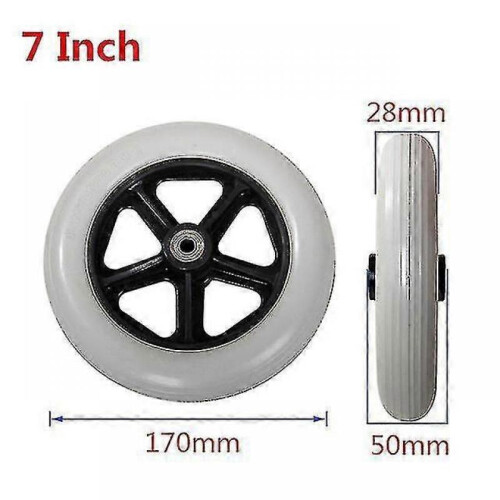 2pcs 7-inch Inner Hole Diameter 8mm Wheel Replacement for Wheelchairs, Rollators, Walkers, And More 1