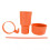 Multi-Purpose Snack Holder Cup Popcorn Snack Tumbler with Handle Detachable Compartments Durable Plastic Material Orange White Box Packagin 2