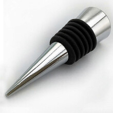 Wine Bottle Stopper Stainless Steel Leak-proof Reusable Airtight Seal Black Silicone 6.35 x 2.1 x 2.1 cm Easy to Use for Wine Preservatio