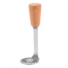304 Stainless Steel Potato Masher Wooden Handle Manual Food Masher Baby Food Press Durable Kitchen Tool Suitable for Home Us