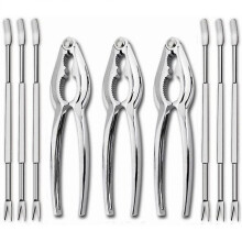 9-Piece Seafood Shelling Tool Set Heavy-Duty Lobster Crab Crackers Dual-Purpose Forks Durable Stainless Steel Easy to Use Perfect for Cracking Shell