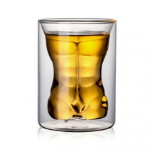 Double-Layer Glass Whiskey Tumbler Creative Abs Design Beer and Liquor Cup Durable Heat-Resistant 300ml Ideal for Spirits and Cocktails Elegant Clear