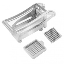 Premium Stainless Steel Potato Chip Cutter Fries Slicing Machine Durable Material Easy-to-Clean Design Built-In Interchangeable Blades Home Kitchen Us