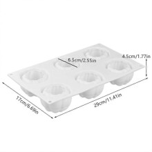 6-Cavity Silicone Pumpkin Cake Mould Halloween Baking Mold Non-Stick Durable Food-Grade Material Easy Release 29cm x 17cm x 4.5cm for Versatile Desser