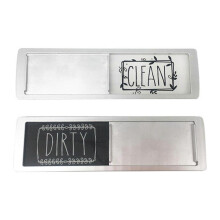 Silver Magnetic Dishwasher Sign Reversible Clean Dirty Indicator Convenient DIY Fridge Magnet 17.8x0.6x5cm Easy-to-Use Double-Sided Kitchen Accessory