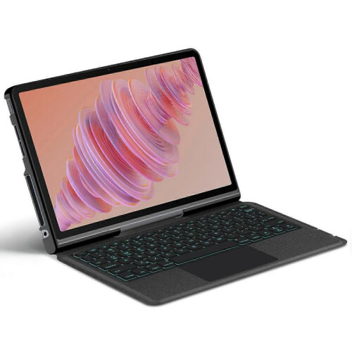 For Lenovo Tab Plus Leather Case+Bluetooth Keyboard with Backlight Trackpad 1