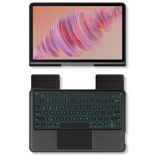 For Lenovo Tab Plus Leather Case+Bluetooth Keyboard with Backlight Trackpad 2