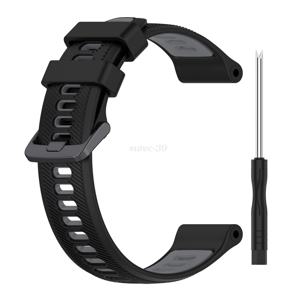 (-Gray) For Garmin Forerunner 935/945/965/955 Wrist Watch Band Strap Replacement Black/Gray 6963793980727