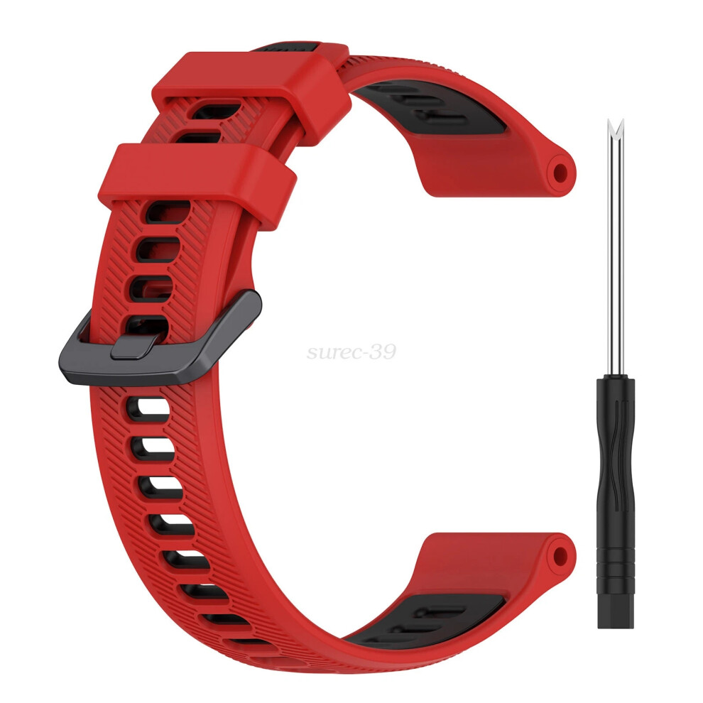 (-Black) For Garmin Forerunner 935/945/965/955 Wrist Watch Band Strap Replacement Red/Black 6963793980765