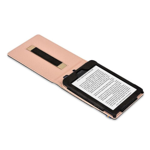 Auto-wake/sleep Vertical PU Leather Stand Case with Hand Strap for Kobo Clara HD (2018) - Black 1