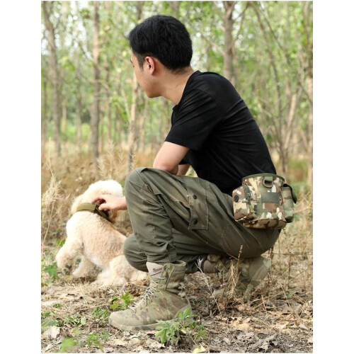 Compact Drawstring Tactical Dump Pouch Bag Dog Treat Training Pouch for Range Shooting, Hunting Airsoft 1