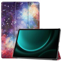 (Galaxy,Multicolor)For Samsung Galaxy Tab S9 FE+ Case Tri-fold Stand PU Leather Tablet Cover - Graffiti