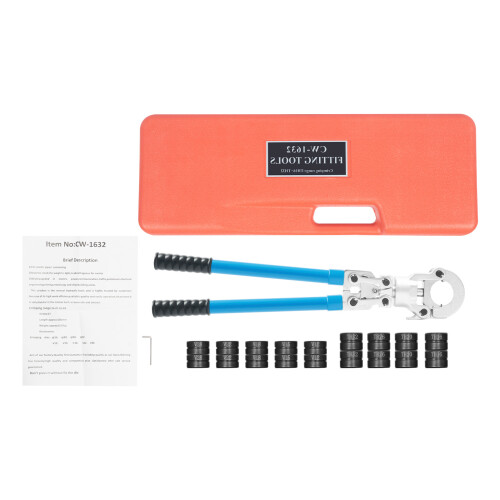 CW-1632 9PCS PEX Crimping Tool Kit for Crimping Aluminum/PEX/PB Pipe 2