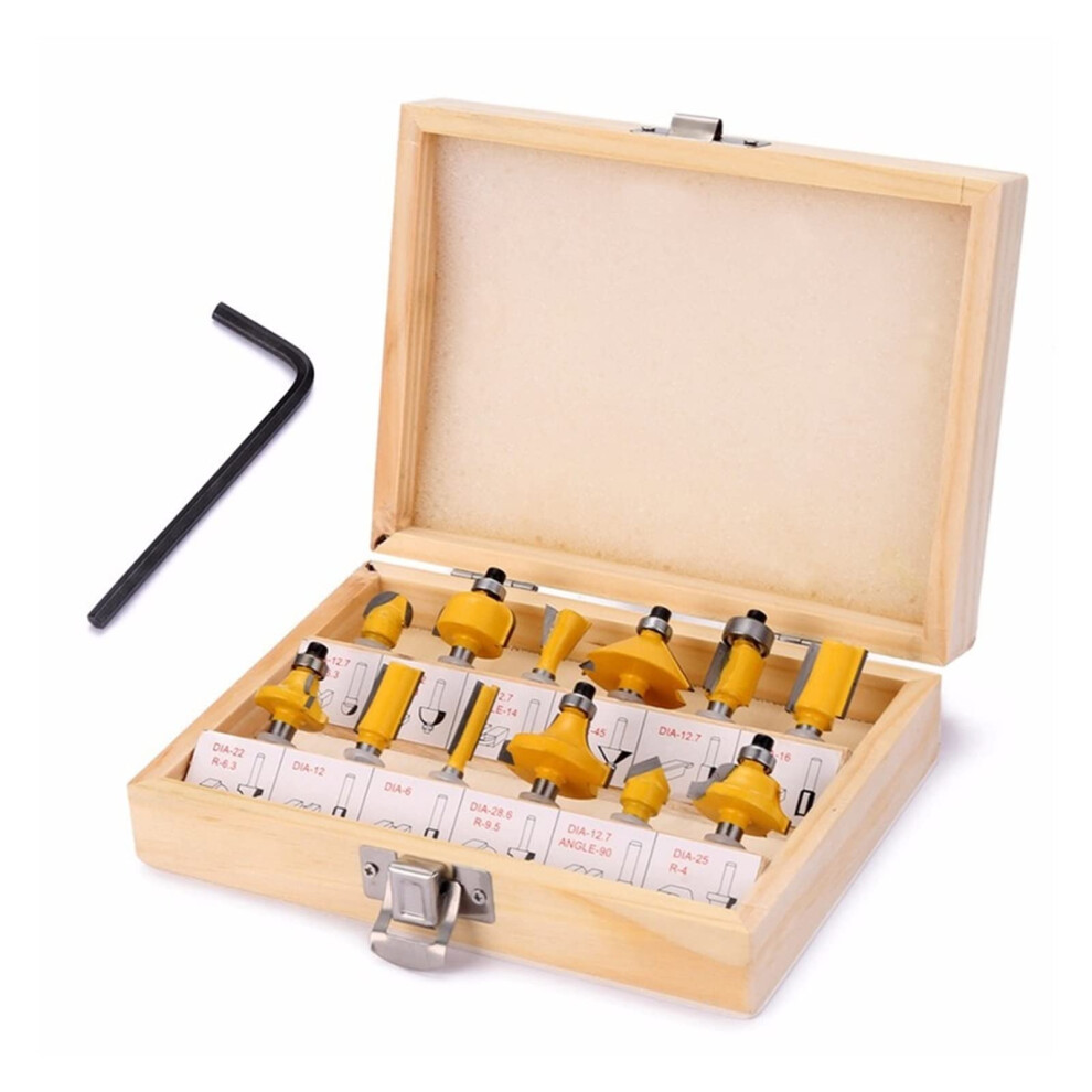 Carbide Milling Cutter 12Pcs/Set Woodworking Router Router Bit Wood Knife Carbide Ender 943784971152