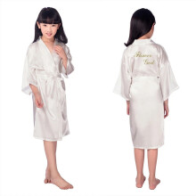 (12 Years, White) UK Personalized Flower Girl Robe Kids Kimono Nightwear Wedding Dressing Gown New