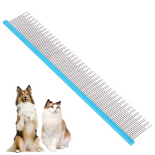 8.5 Inch Upgrade Blue Professional Pet Comb,DualTooth Grooming Comb AntiStatic