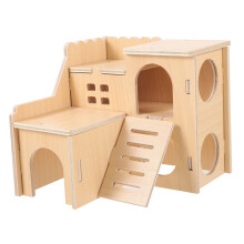 Hamster House with Slide Cozy Indoor Habitat for Hamsters Swing Accessory Pet Present for Small Animals and Hamster Decor