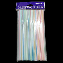 (Stripe Multicolor, 100pcs) 100-1000x Straws Flexible Plastic Bendy Colourful Drinking Straw Birthday Party