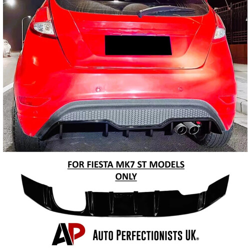 For Ford Fiesta ST MK7 Rear Diffuser Lip Valance Bumper Body Kit 2012-17