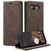 For Google Pixel 9a Wallet Case CASEME 013 Series PU Leather Phone Cover Stand - Coffee
