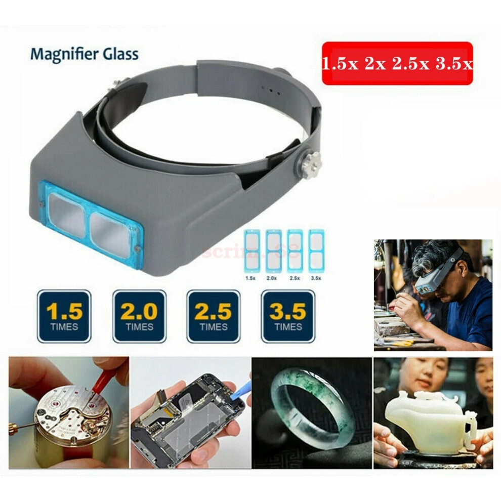 For Optivisor Headband Magnifier Glass Magnifying Visor Glass Headband 4 Lenses