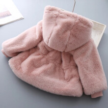 (Pink, 9?2-3years) Baby Kids Girls Faux Mink Fur Thick Parka Warm Hooded Coat Jacket Coat Outerwear
