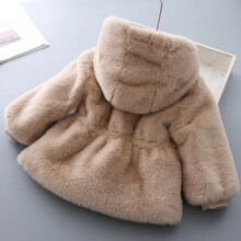 (Camel, 9?2-3years) Baby Kids Girls Faux Mink Fur Thick Parka Warm Hooded Coat Jacket Coat Outerwear
