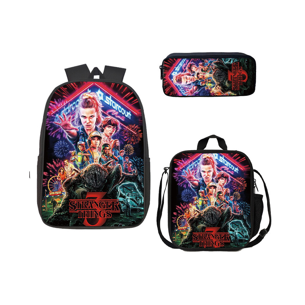 Photos - Backpack 3 Piece Set Stranger Things School Bag Lunch Bag Pencil Case Kids Gift Not,Specified 20250811698368(Style-22)
